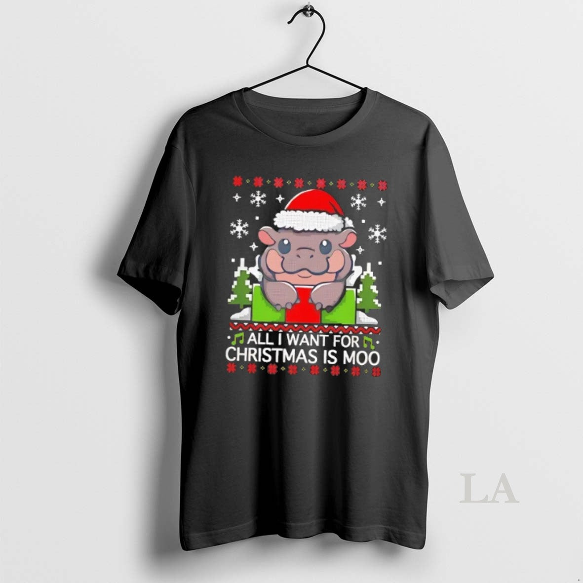 Original All I Want For Christmas Is Moo Hippo