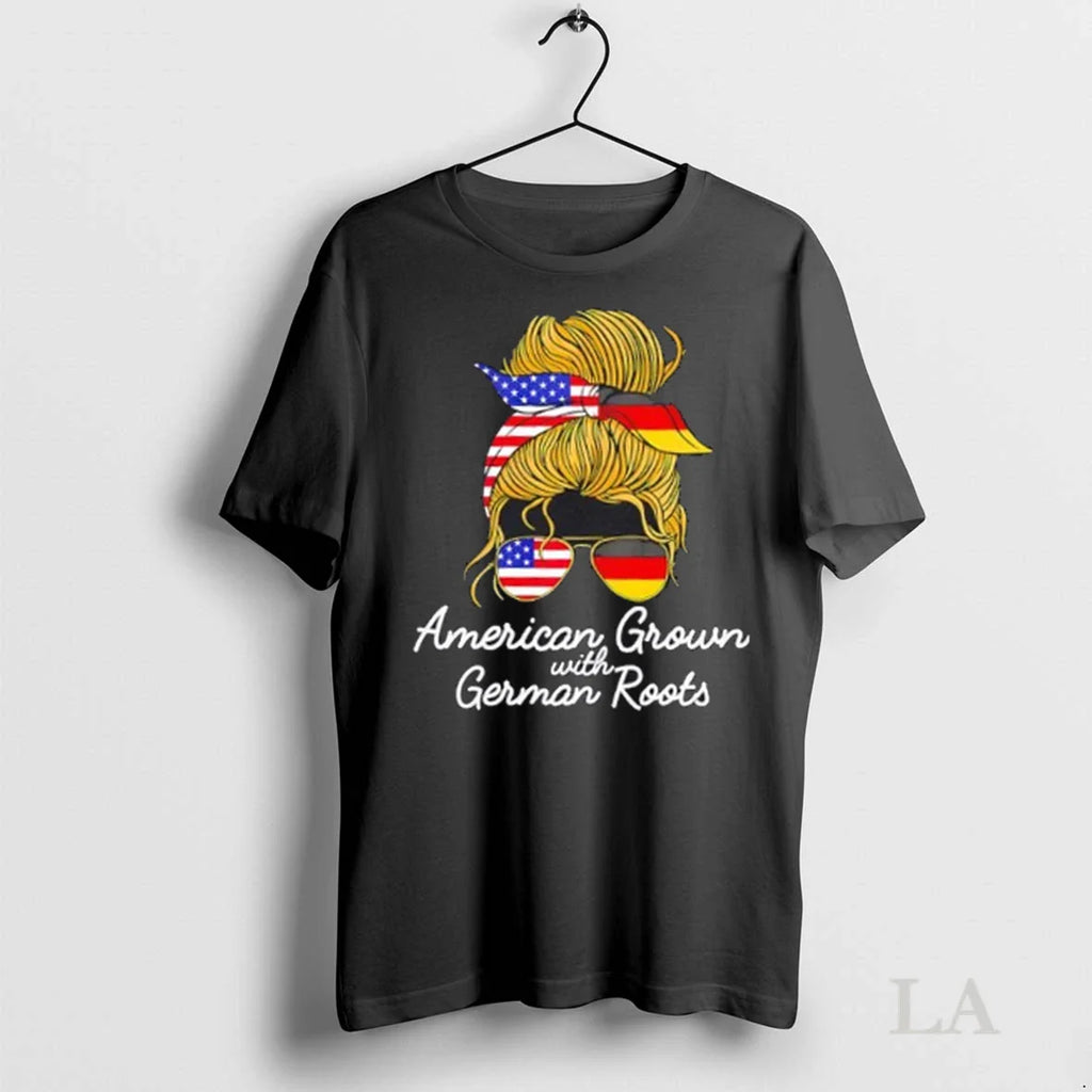 Original American Grown With German Roots Germany And Usa Flag