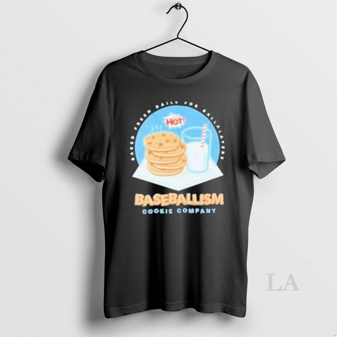Original Baked Fresh Daily For Ballplayers Cookies Milk Baseballism