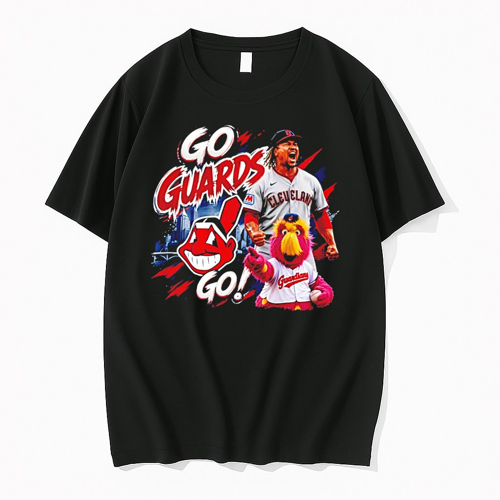 Original Cleveland Indians Go Guards Mascot Graphic Tee Tshirts Jpg