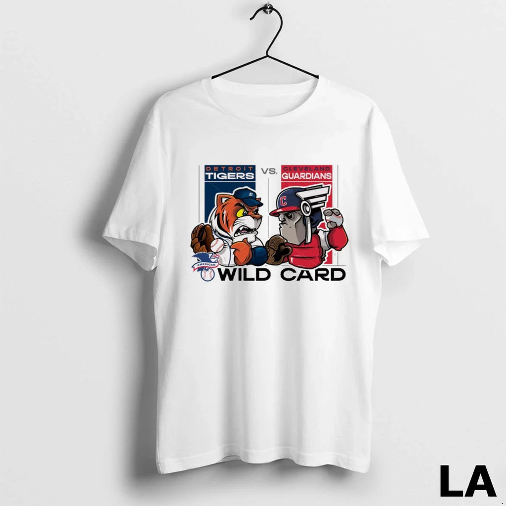 Original Detroit Tigers Vs Cleveland Guardians 2025 Mlb American League Wild Card Mascots Graphic