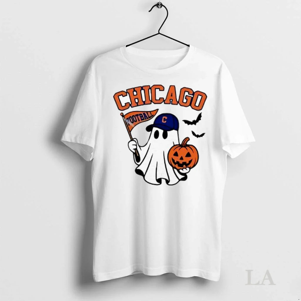 Original Halloween Ghost Chicago Cubs Football Flag Pumpkin Ladies