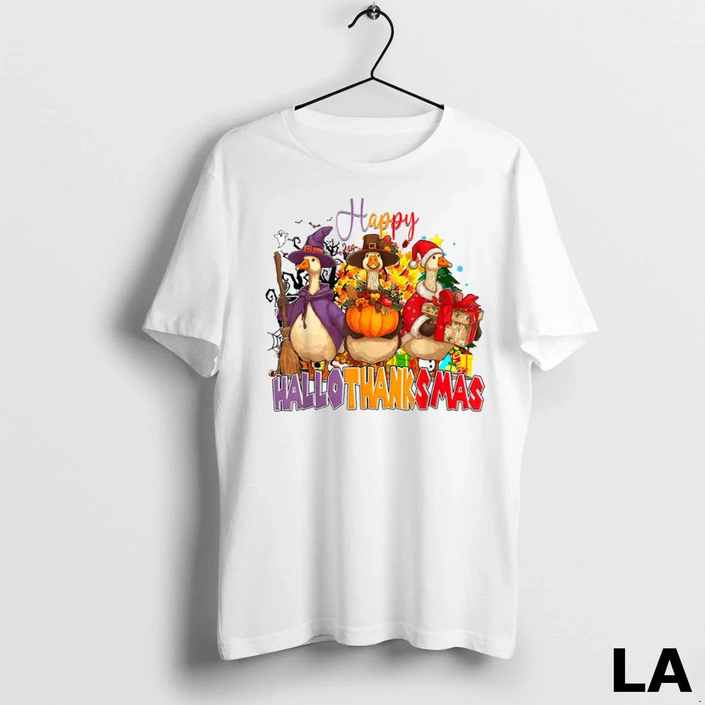 Original Happy Hallothanksmas Goose Halloween Thanksgiving Christmas