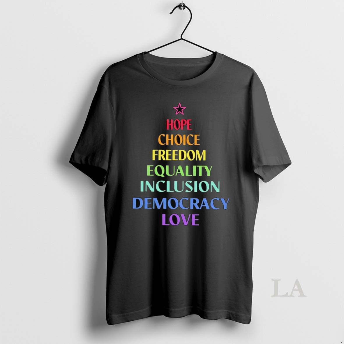 Original Hope Choice Freedom Equality Inclusion Democracy Love Christmas Tree