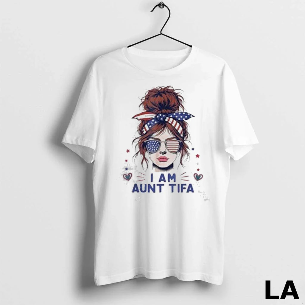 Original I Am Aunt Tifa Funny Girl Usa Flag Gift Ladies