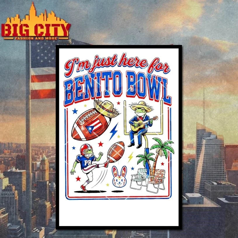 Original I’m Just Here for Benito Bowl Tropical Football T-Shirt