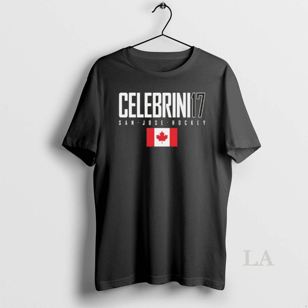 Original Macklin Celebrini 17 San Jose Sharks Canada Flag Elite