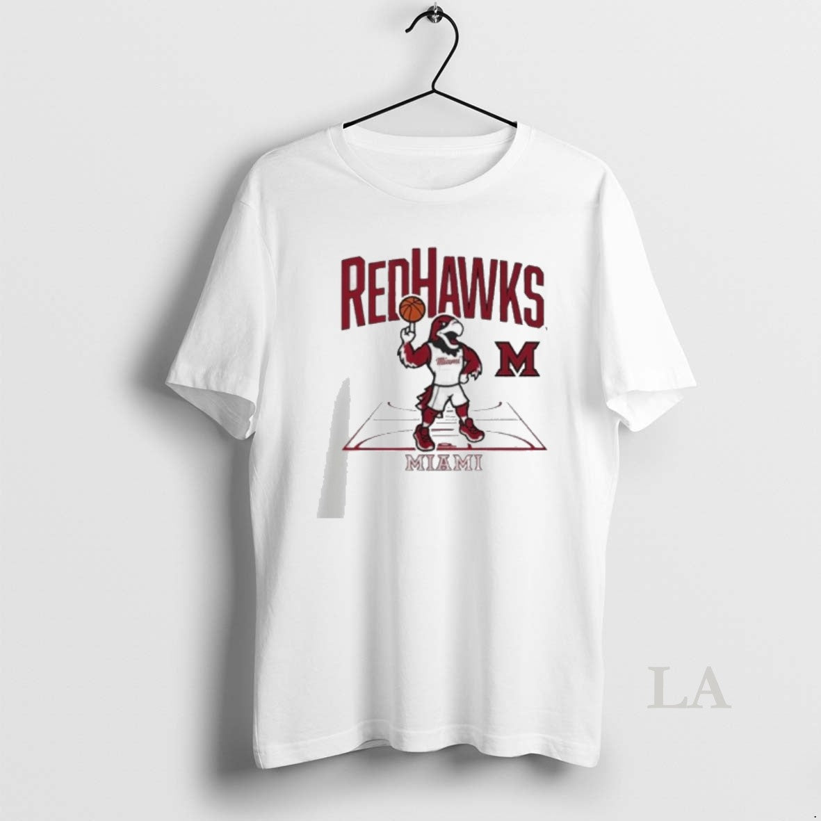 Original Miami Redhawks Basketball Mascot Spin Ball On Arena
