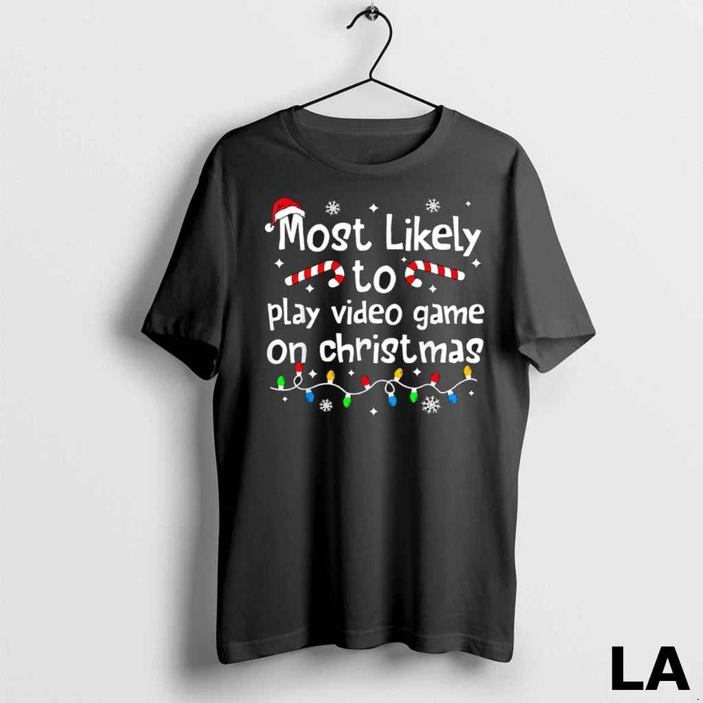 Original Most Likely To Play Video Games On Christmas Matching Family