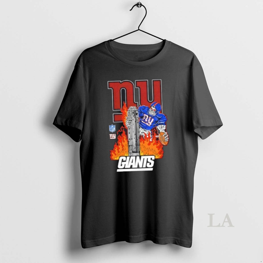 Original New York Giants Skyscraper Football Fire Graphic