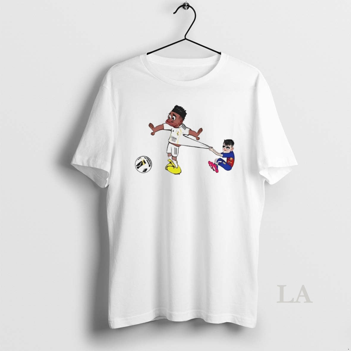 Original Pedri Pulling Vinicius Cartoon