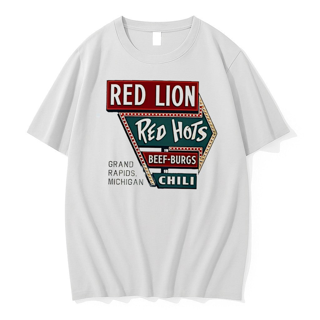 Original Red Lion Red Hots Restaurant Based In Grand Rapids Michigan Graphic Tee Tshirts