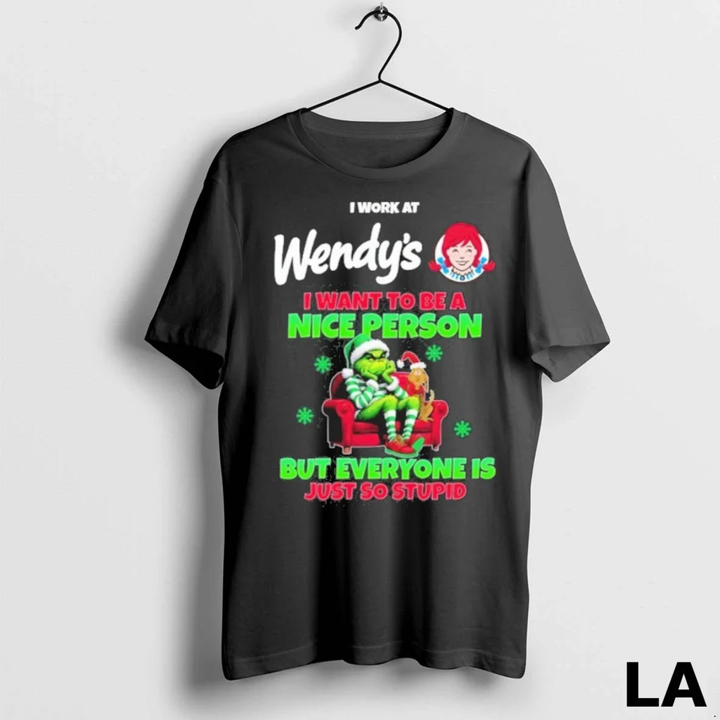 Original Santa Grinch I Work At Wendys I Want To Be A Nice Person But