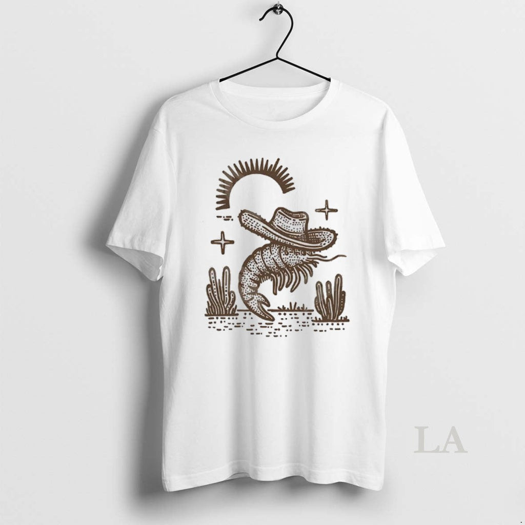 Original Shrimp Cowboy In Desert Funny