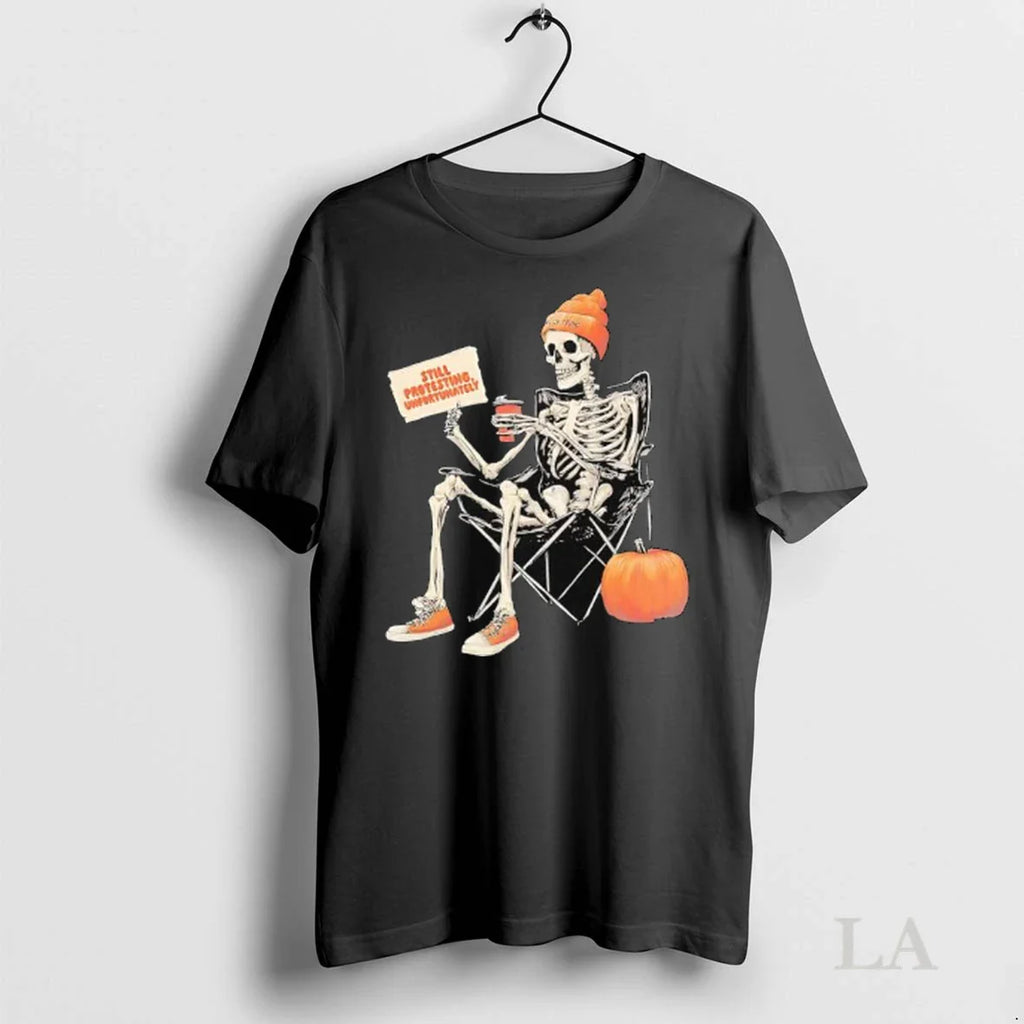 Original Skeleton Halloween With Pumpkin Still Protesting Unfortunatel Ladies