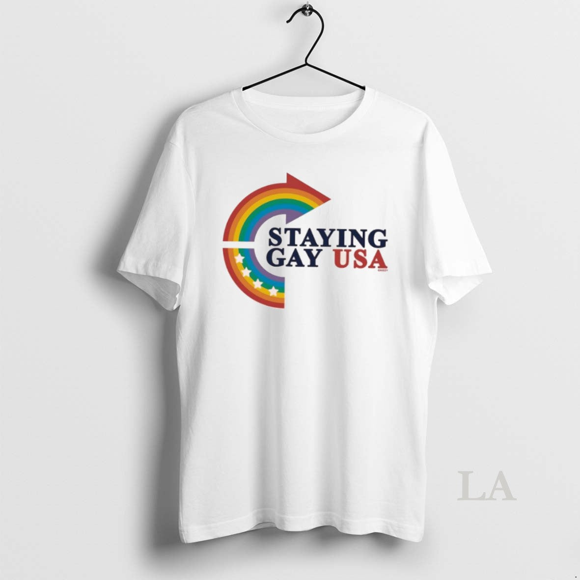 Original Staying Gay Usa Rainbow Arrow Logo