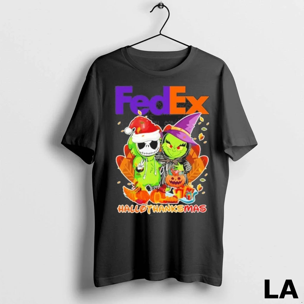 Original The Grinch And Santa Jack Fedex Logo Hallothanksmas