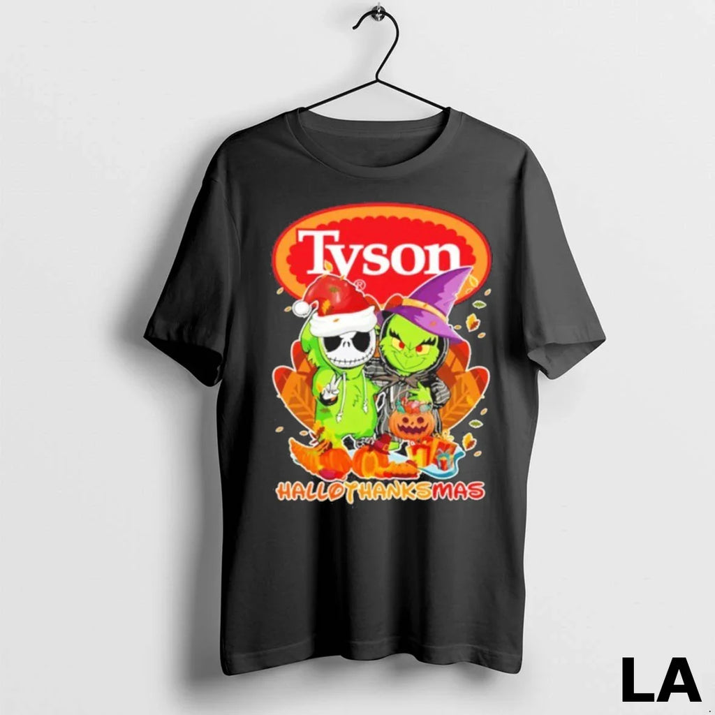 Original The Grinch And Santa Jack Tyson Logo Hallothanksmas