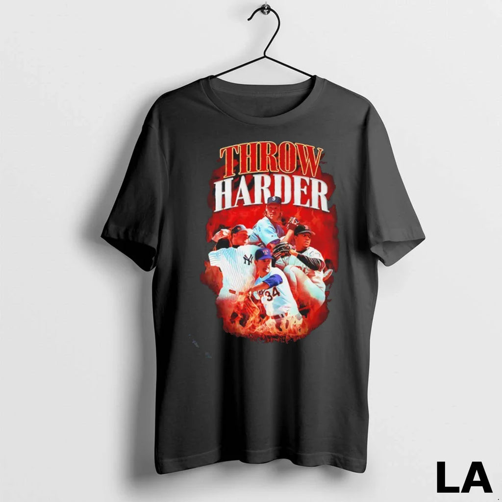 Original Throw Harder Yankees Rangers Red Sox Mariners Player Flame
