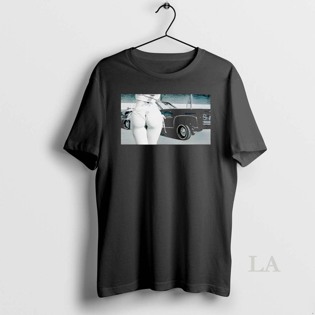 Original Vintage Lowrider Car Girl Bikini Back View Graphic