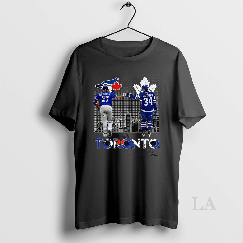 Original Vladimir Guerrero Jr Toronto Blue Jays Touch Hand Auston Matthews Toronto Maple Leafs