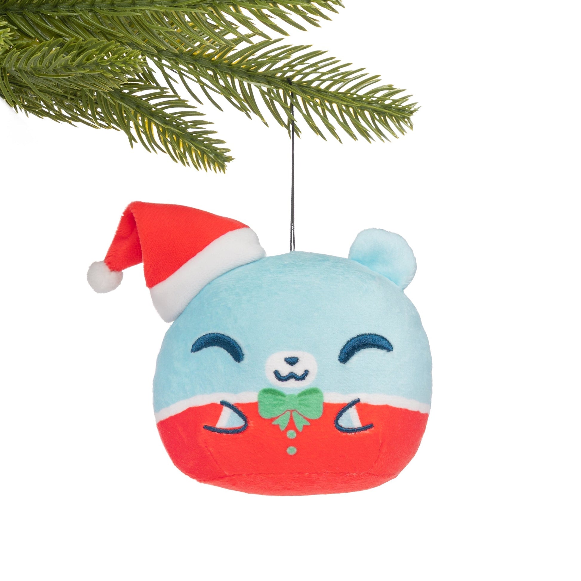 Santa Bear Plushie Ornament