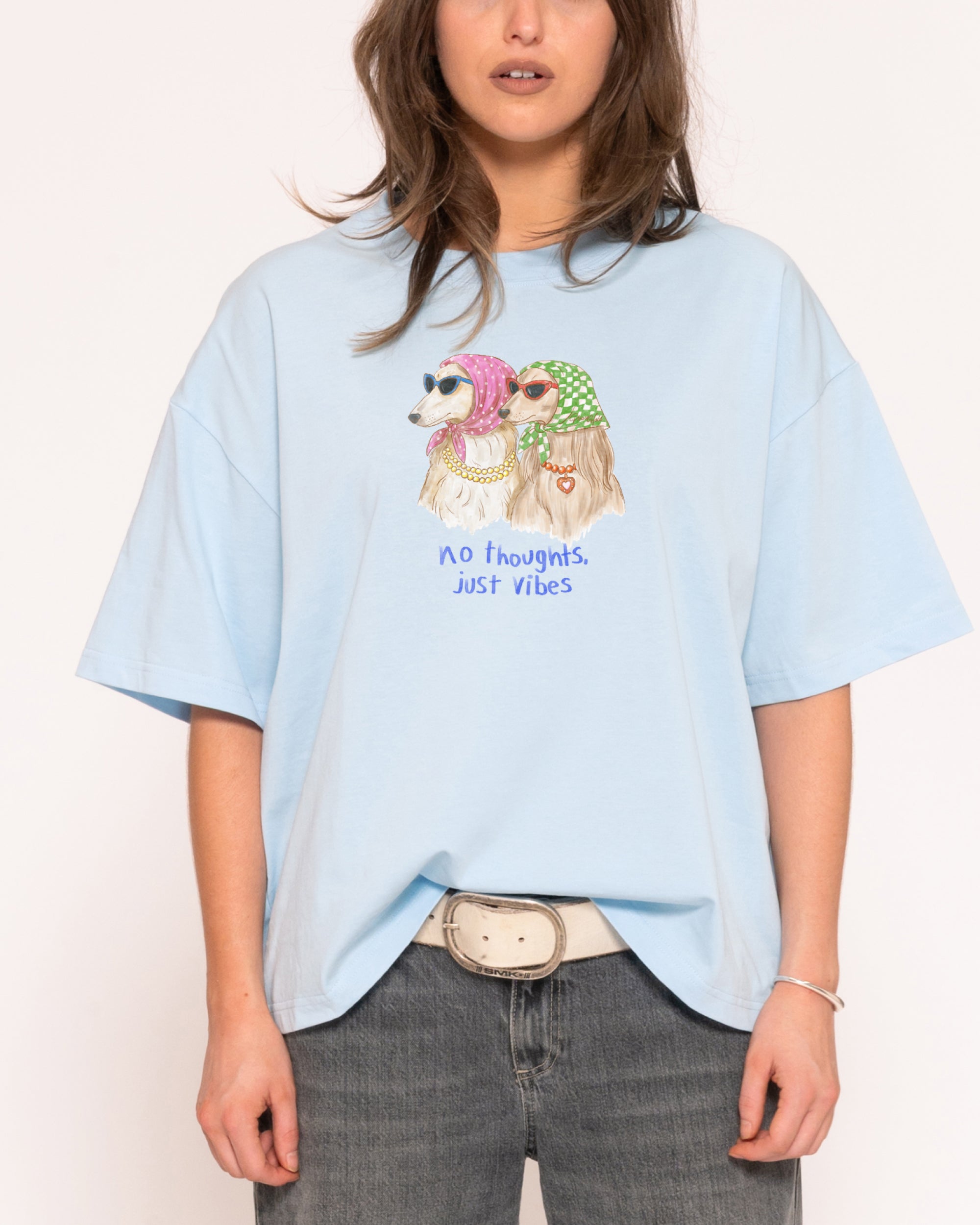 No Thoughts, Just Vibes Boxy Crop Tee