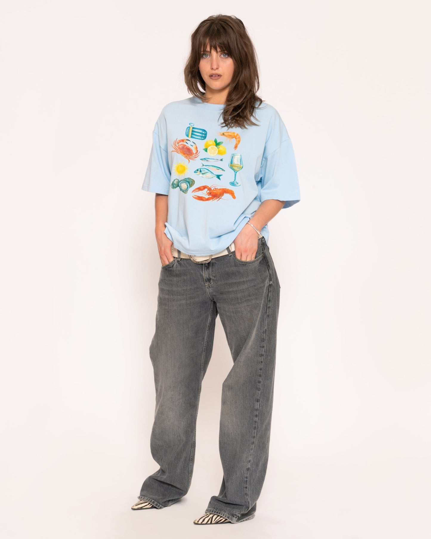 Seafood Platter Boxy Crop Tee