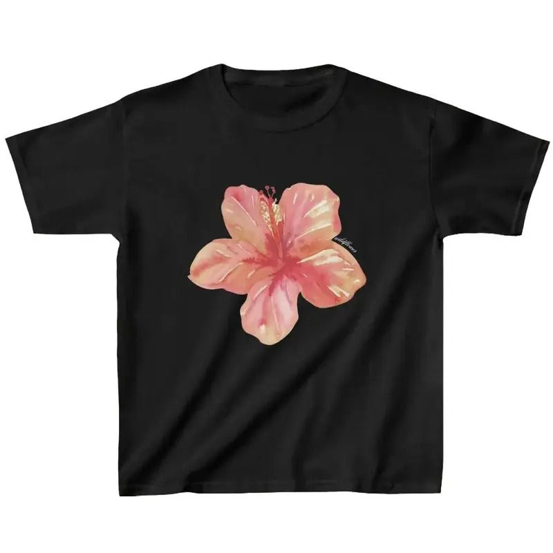 Peach Hibiscus Flower 90s Baby Y2K Baby Summer 90s Lilly Y2K Baby Tropical Summer Girl Summer 90s 2000s Tops T-Shirts