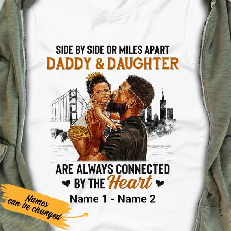 Personalized BWA Dad Daughter Connected Heart SB92 26O53 T-Shirts