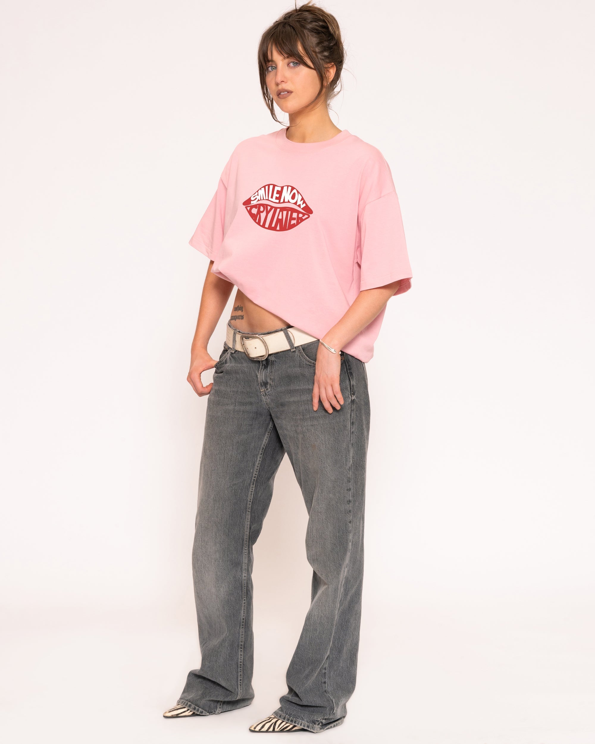 Smile Now, Cry Later Boxy Crop Tee