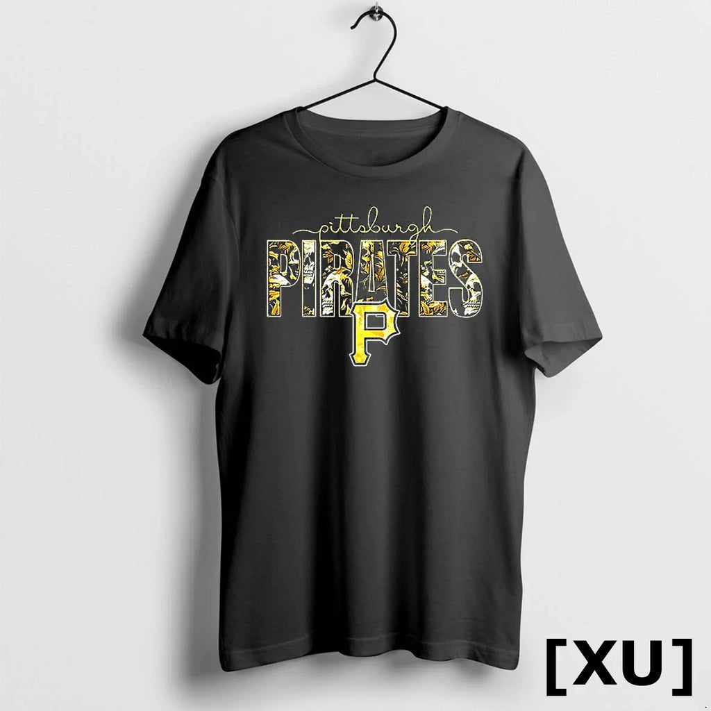 Pittsburgh Pirates Skulls Floral Graphic Baseball Tshirts Sweater