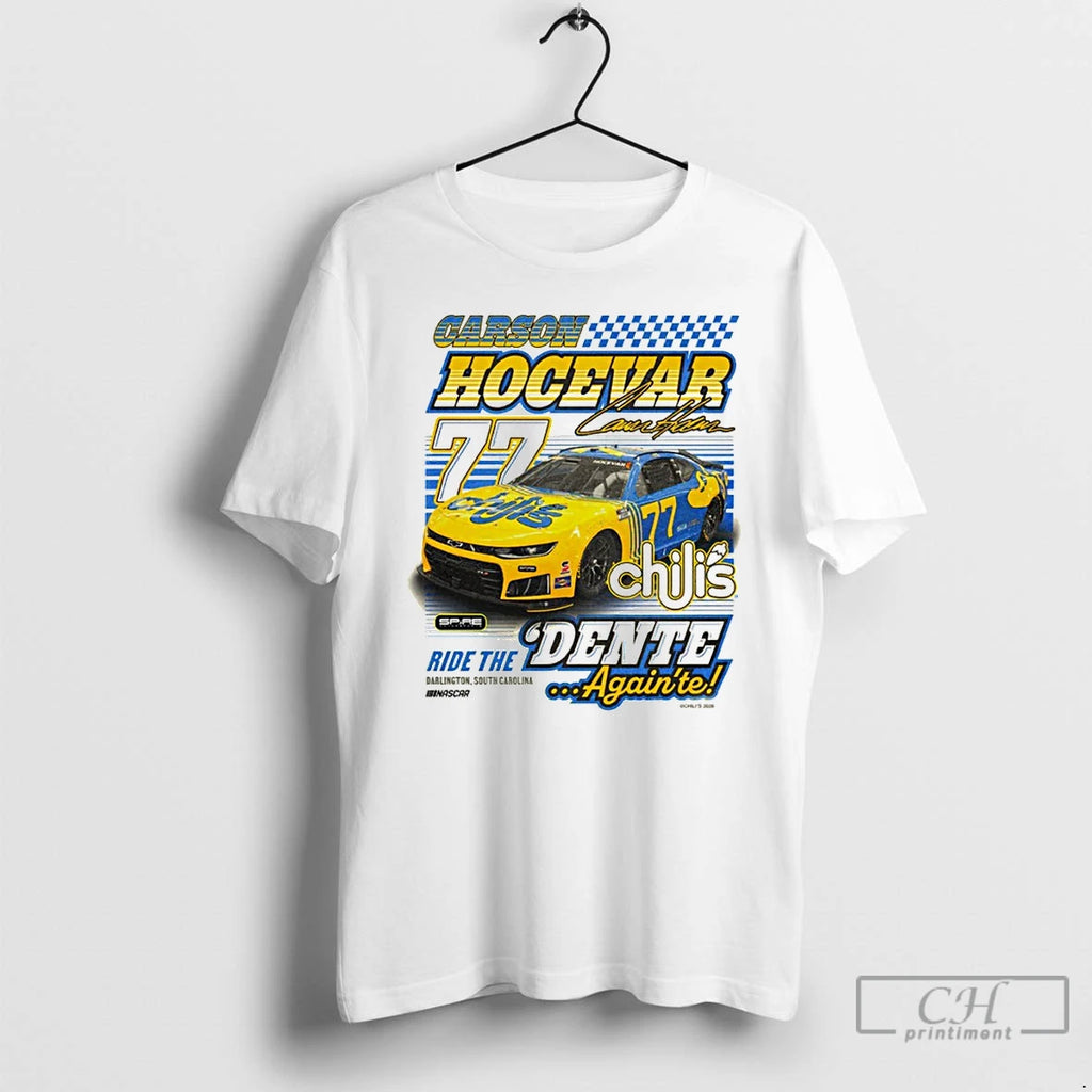 Premium Carson Hocevar 77 Racing Nascar Chilis Throwback Dente Againte