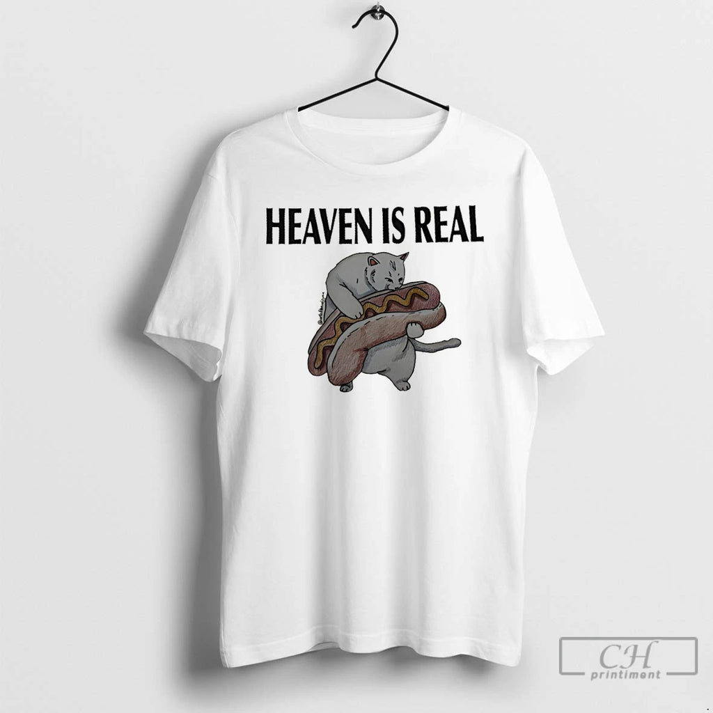 Premium Cat Hug Hot Dog Heaven Is Real Funny Meme