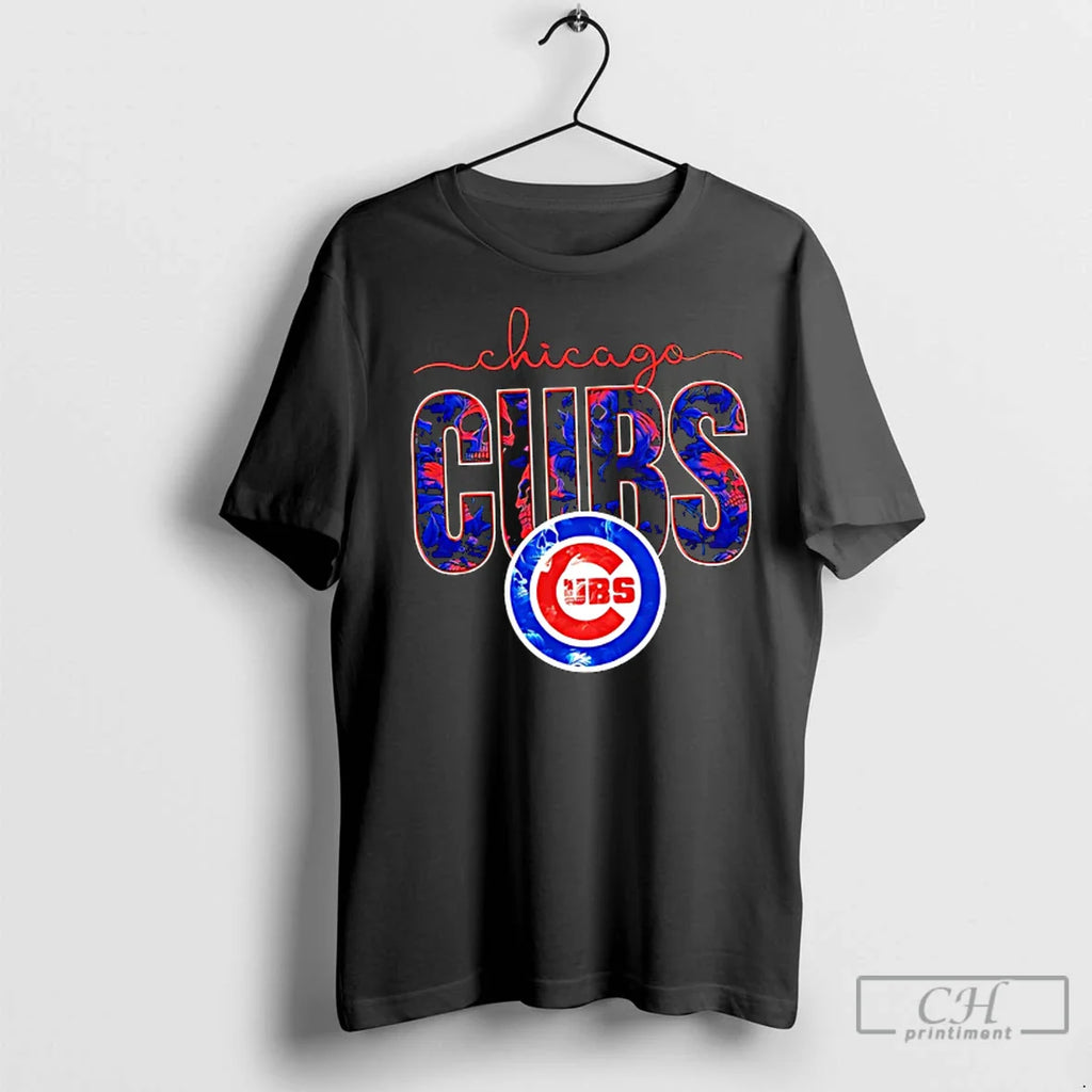 Premium Chicago Cubs Skulls Floral Graphic Baseball