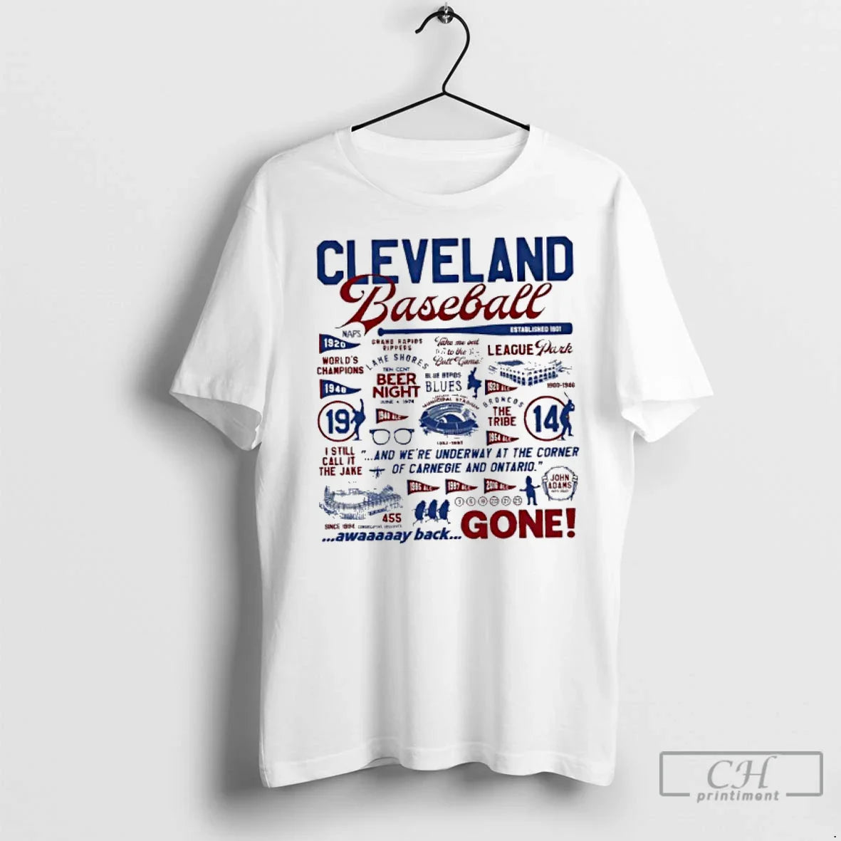 Premium Cleveland Baseball History Collage Away Back Gone