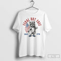 Premium Funny Raccoon Feral But Free American Flag Since 1776