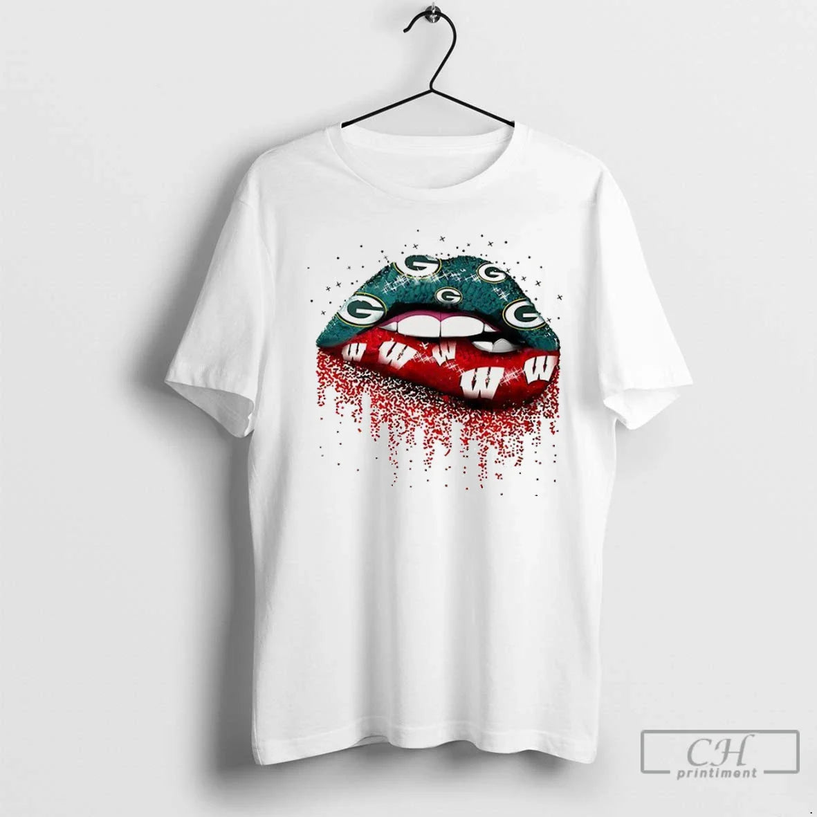 Premium Green Bay Packers X Wisconsin Badgers Girl Lips