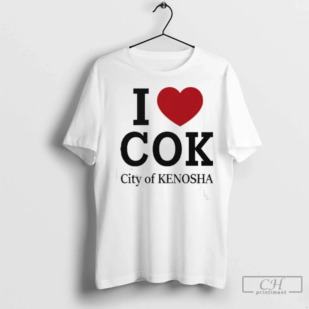 Premium I Love Cok City Of Kenosha Ladies