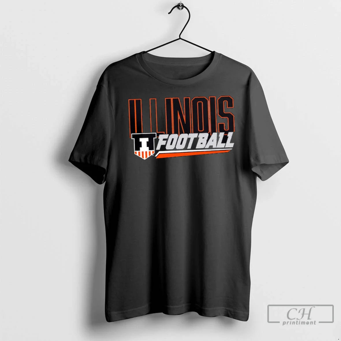 Premium Illinois Football Shield Slant