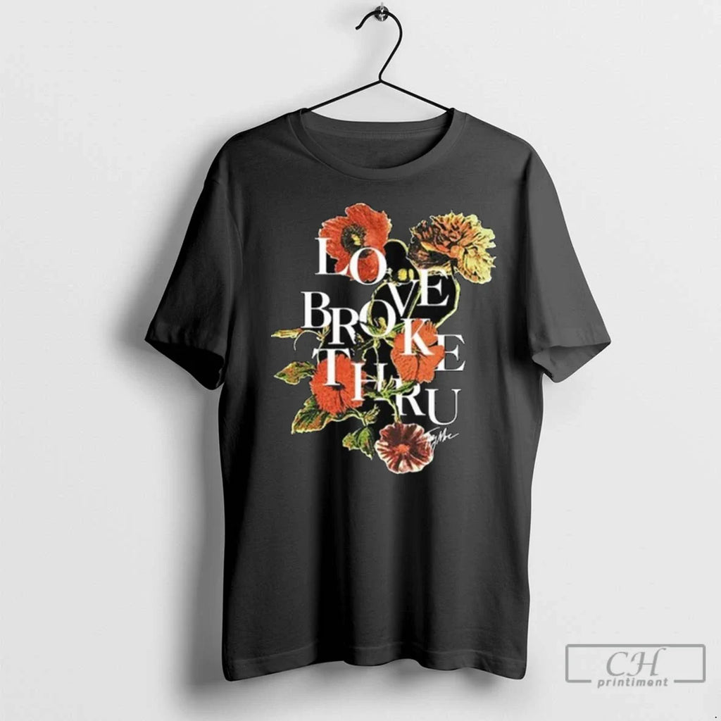 Premium Love Broke Thru Flower Beige Long Sleve