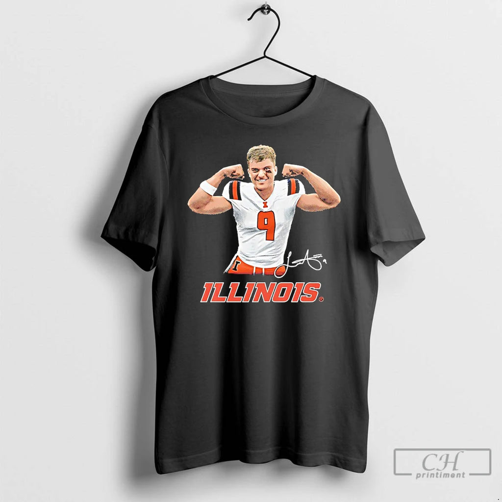 Premium Luke Altmyer Flexing Muscle Illinois Fighting Illini