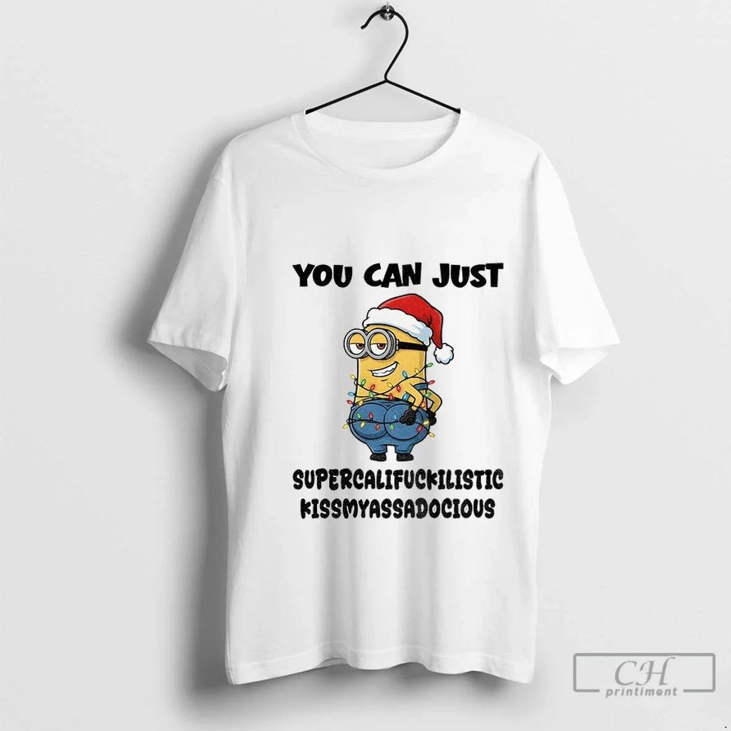 Premium Minion Santa Hat You Can Just Supercalifuckilistic Fissmyassadocious Christmas