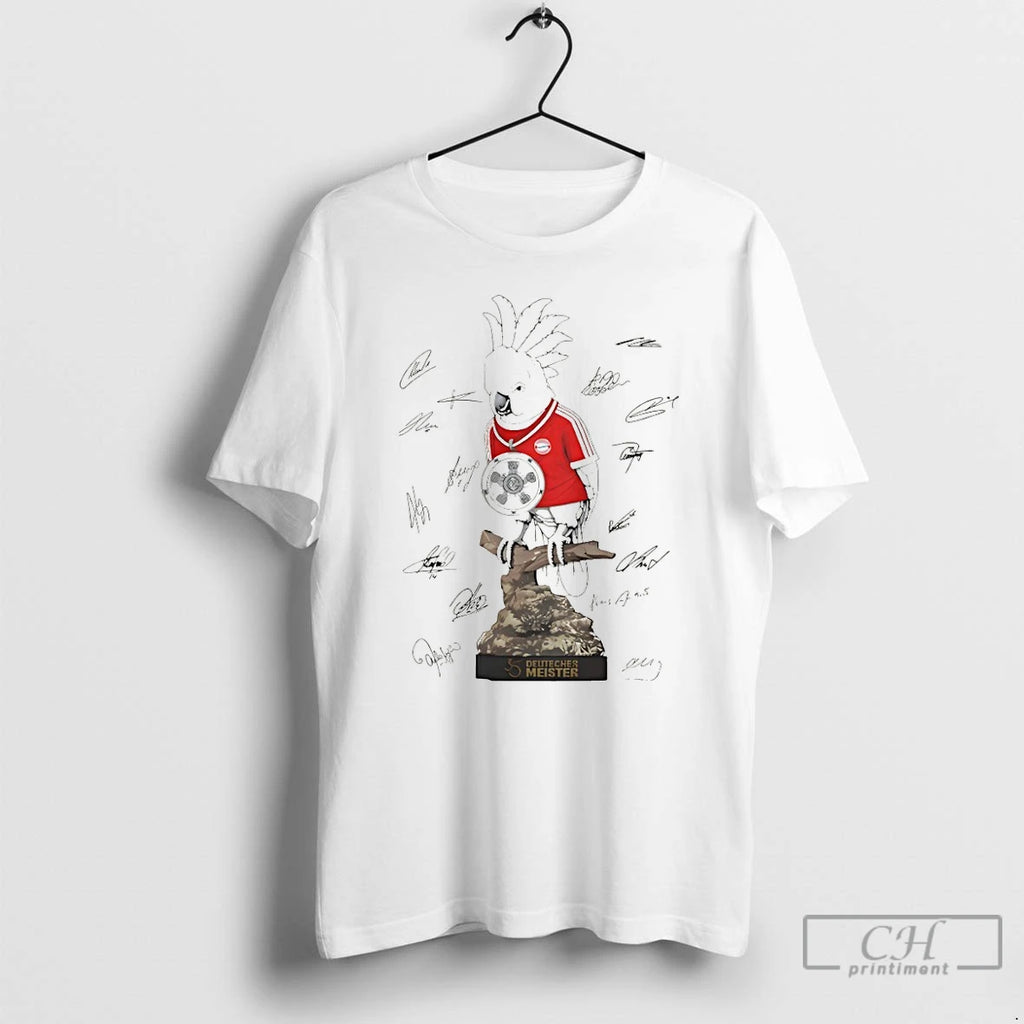 Premium Parrot Bayern Munich Fc Celebration 35 Deutscher Meister German Champions 2026 Signatures T Shirts