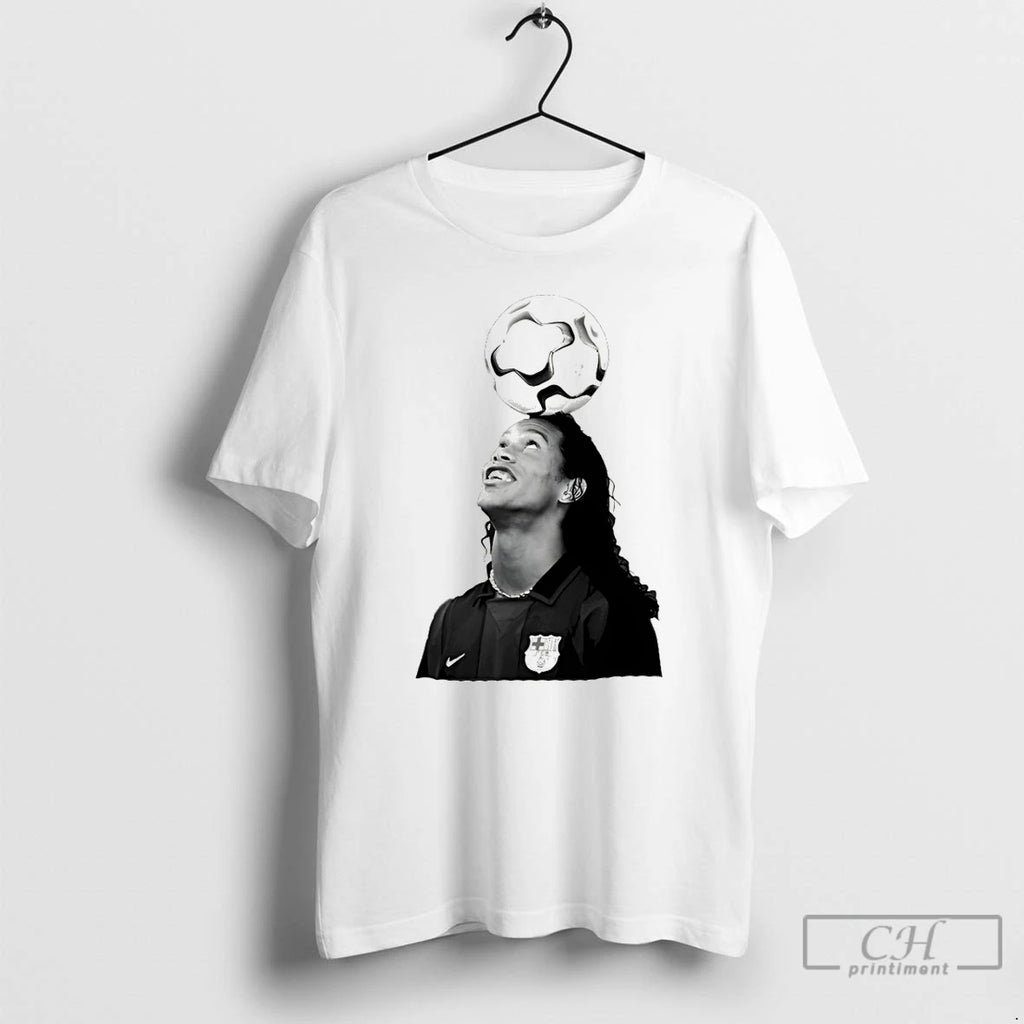Premium Ronaldinho With Football Barcelona Fc Vintage