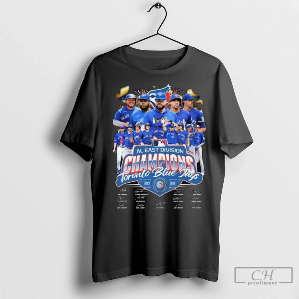 Premium Toronto Blue Jays 2025 Al East Division Champion Team Graphic Signatures Long Sleve