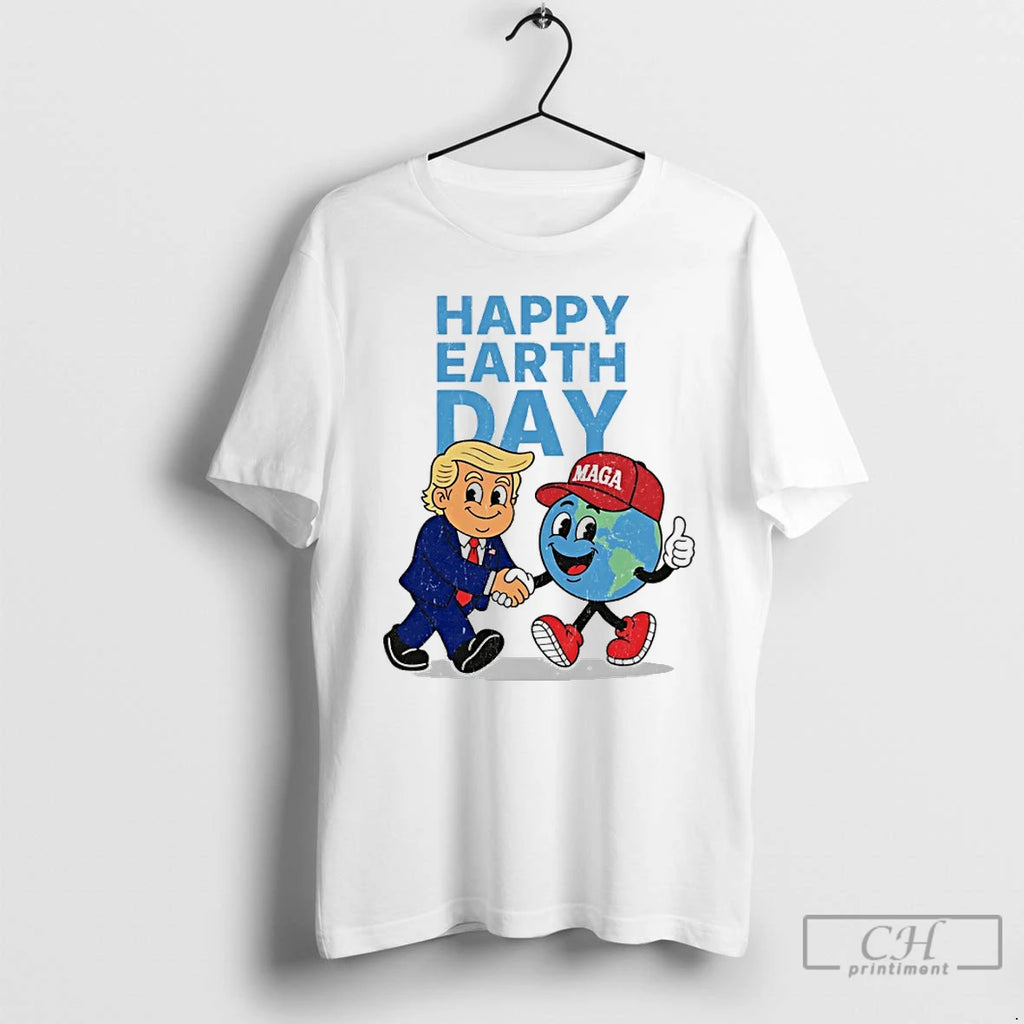 Premium Trump And Maga Earth Shake Hands Happy Earth Day