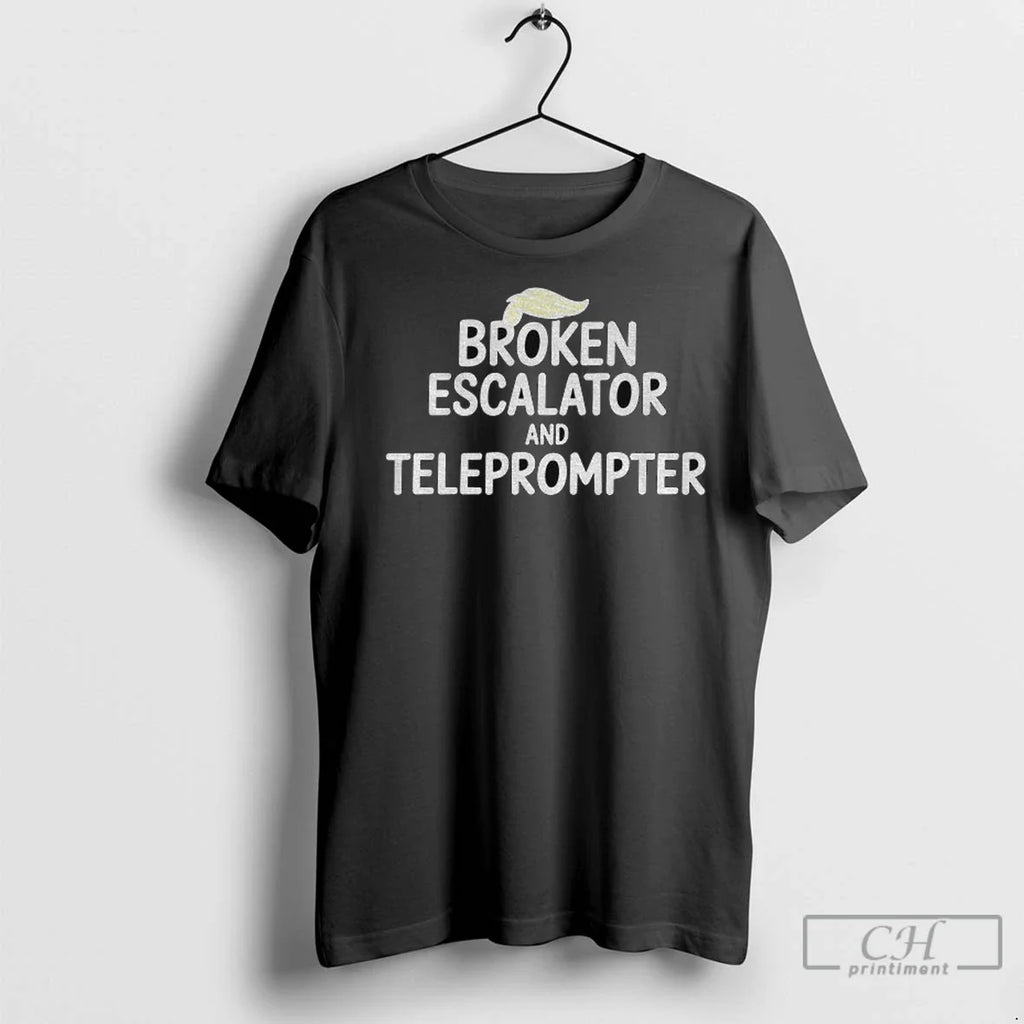 Premium Trump Hair Broken Escalator And Teleprompter