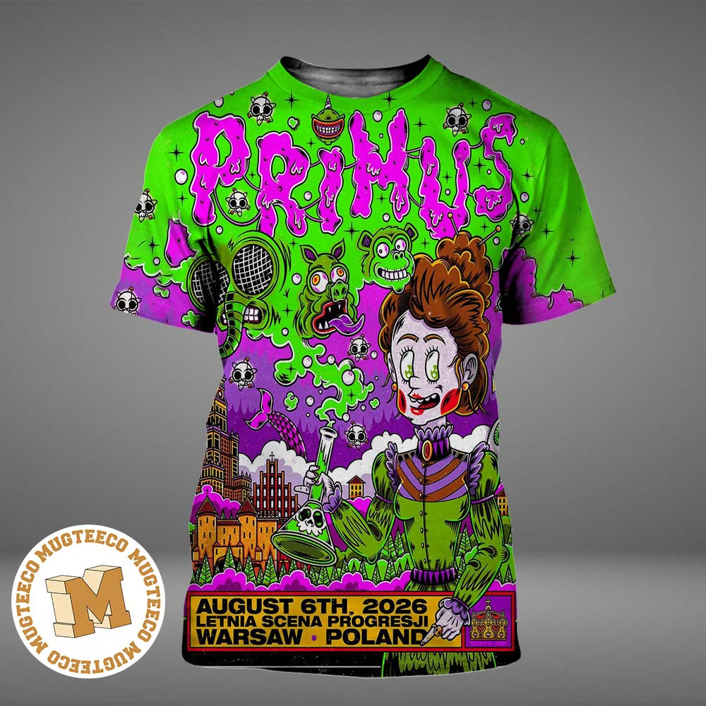 Primus Warsaw Poland 2026 Event Poster At Letnia Scena Progresji On August 6 2026 All Over Print Shirt