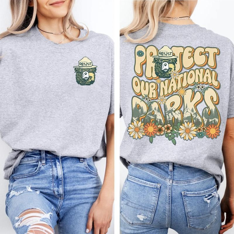 Protect Our National Parks 2 Sides Subtle Ant1 Trump Respect Local Wildlife T Yosemite Joshua Park Park Ranger Shirts T-Shirts